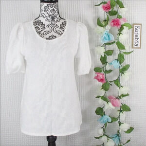 GREEN ENVELOPE Off White Blouse NWT Size Large